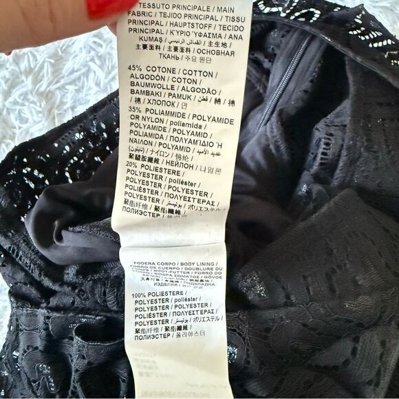 Love Moschino Black Heart Lace Ruffle and Pleated Maxi Dress Size 6 - Picture 10 of 11